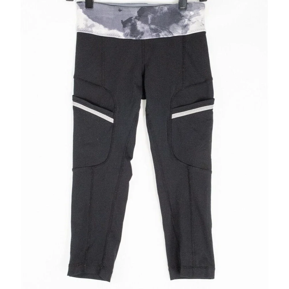 Lululemon Athletic Leggings Black and Gray Women's Size 4